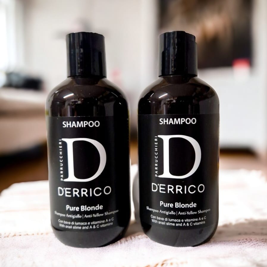 Shampoo antigiallo D'errico. Capelli biondi sani e luminosi